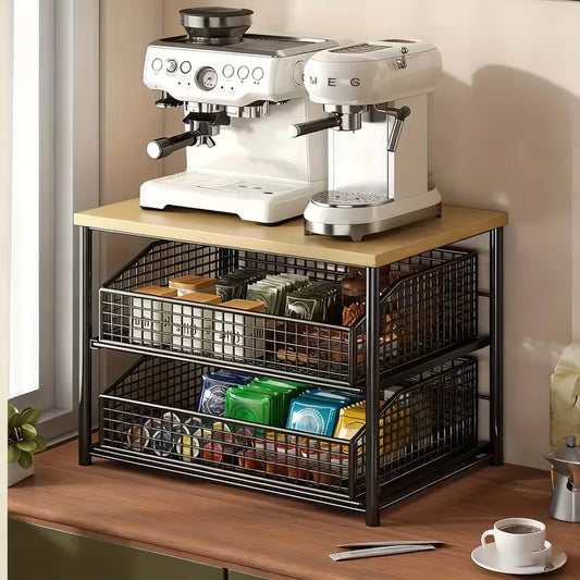 Tall Pantry Pull-Out Storage Basket - Multi-Layer