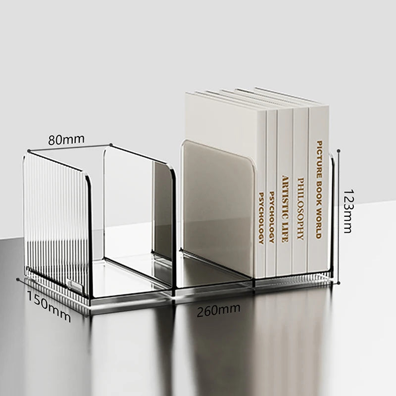 Clear Desktop Bookends for Books and Files