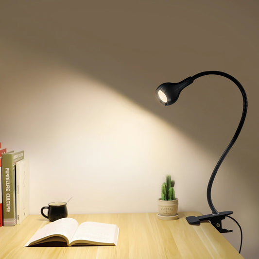 Clip-On Reading Light with Flexible Neck