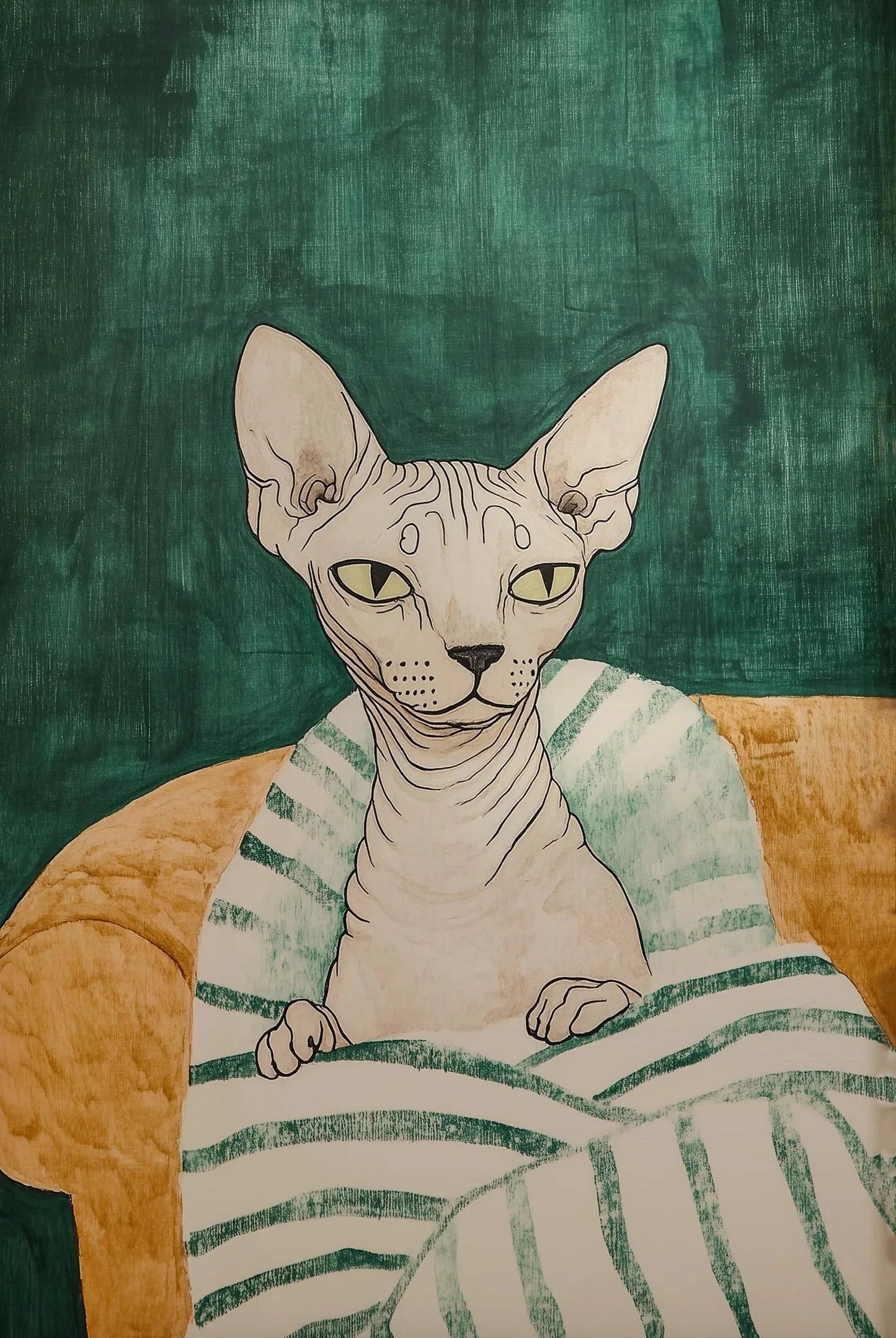Minimalist Cat Illustration Canvas Wall Print