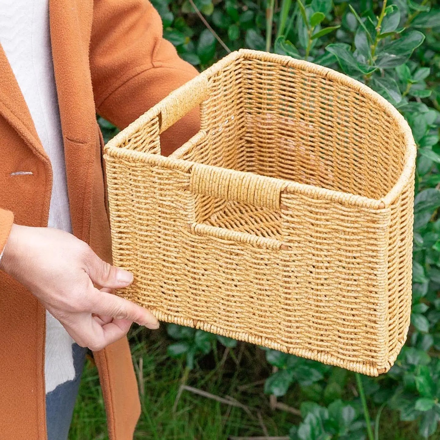 Woven Storage Basket with Lid