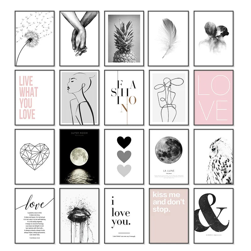 Minimalist Pink Aesthetic Canvas Wall Print