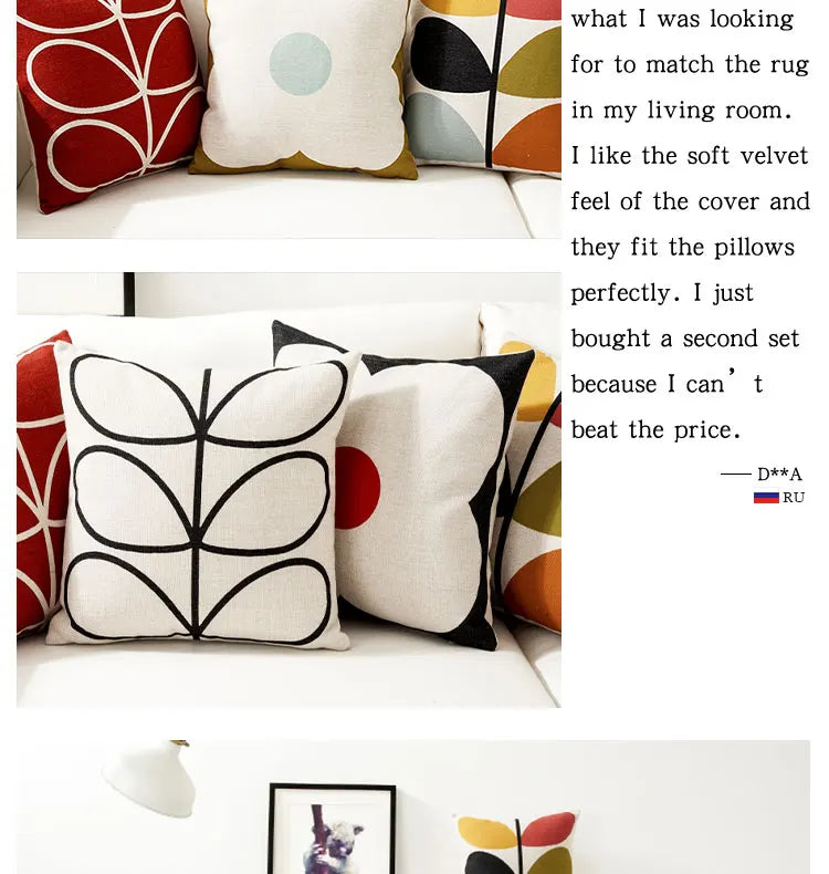 Floral Decorative Cushion Cover - 45x45cm