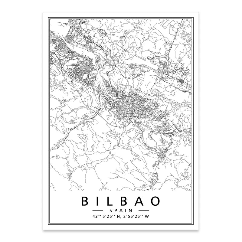 Minimalist Decorative Wall Map Wall Print