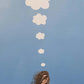 Minimalist Reading Girl Balloon Canvas Wall Print