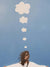 Minimalist Reading Girl Balloon Canvas Wall Print