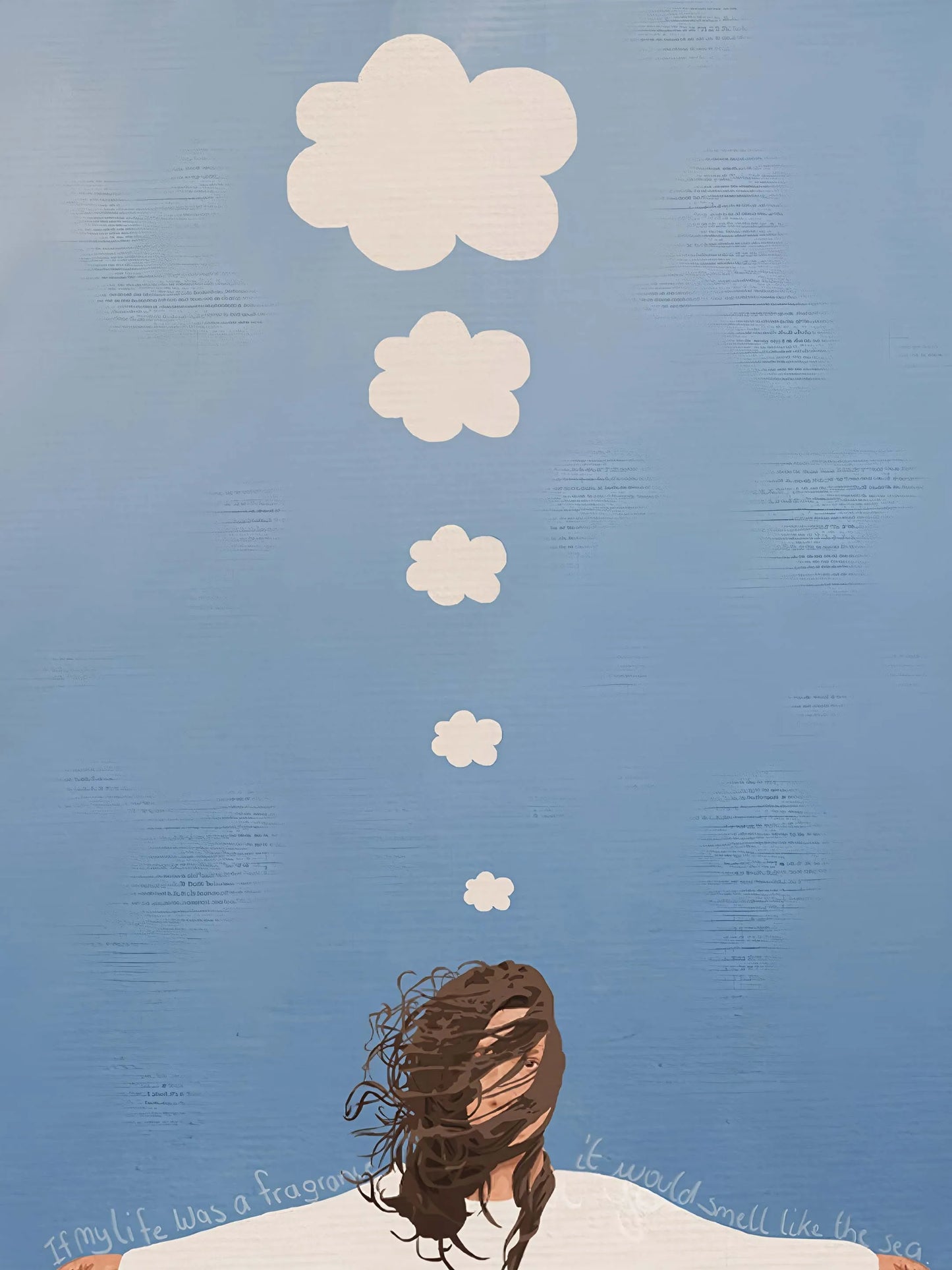Minimalist Reading Girl Balloon Canvas Wall Print