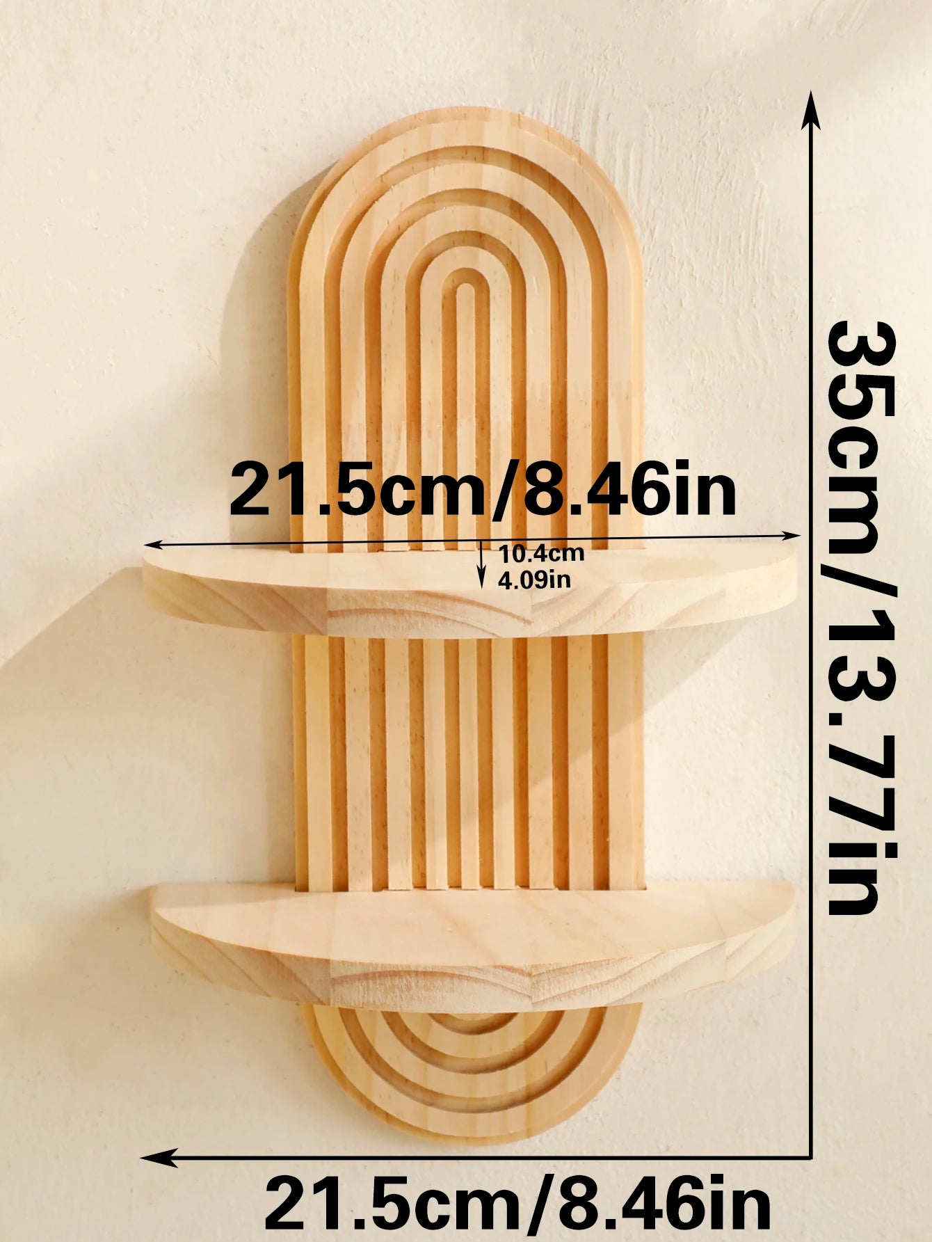 Wood Boho Floating Nursery Shelf for Books and Decor