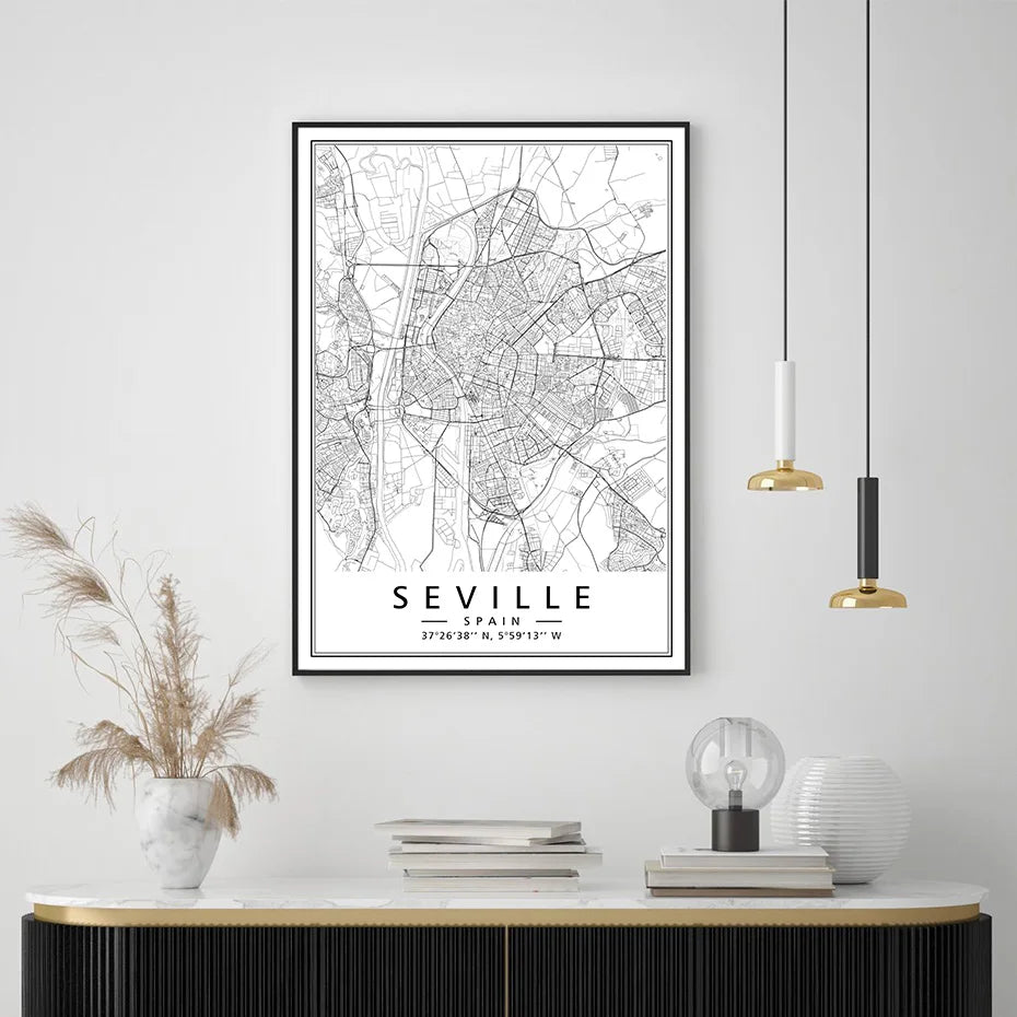 Minimalist Decorative Wall Map Wall Print