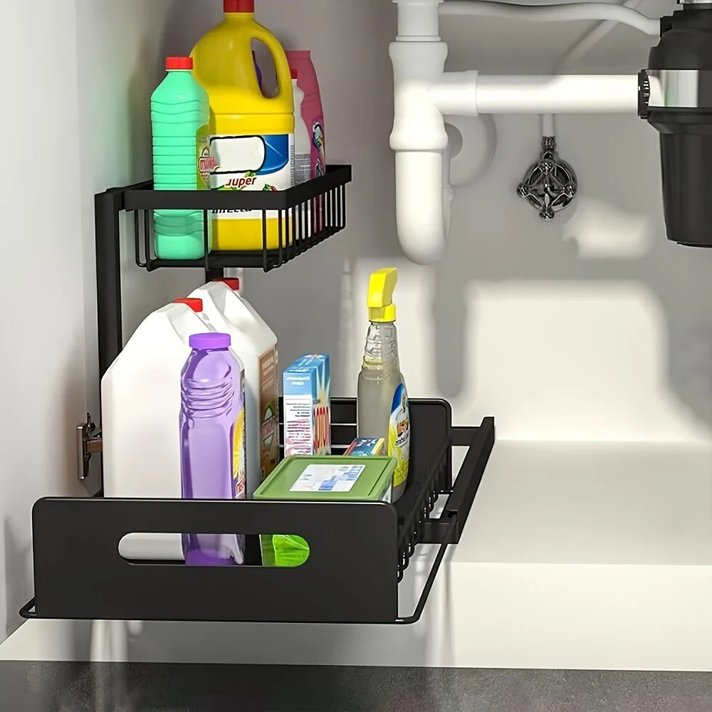 Sliding Under-Sink Organizer Rack