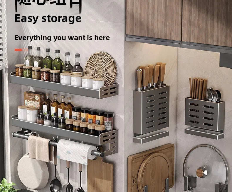 Multi-Tier Spice Storage Rack - Wall-Mounted