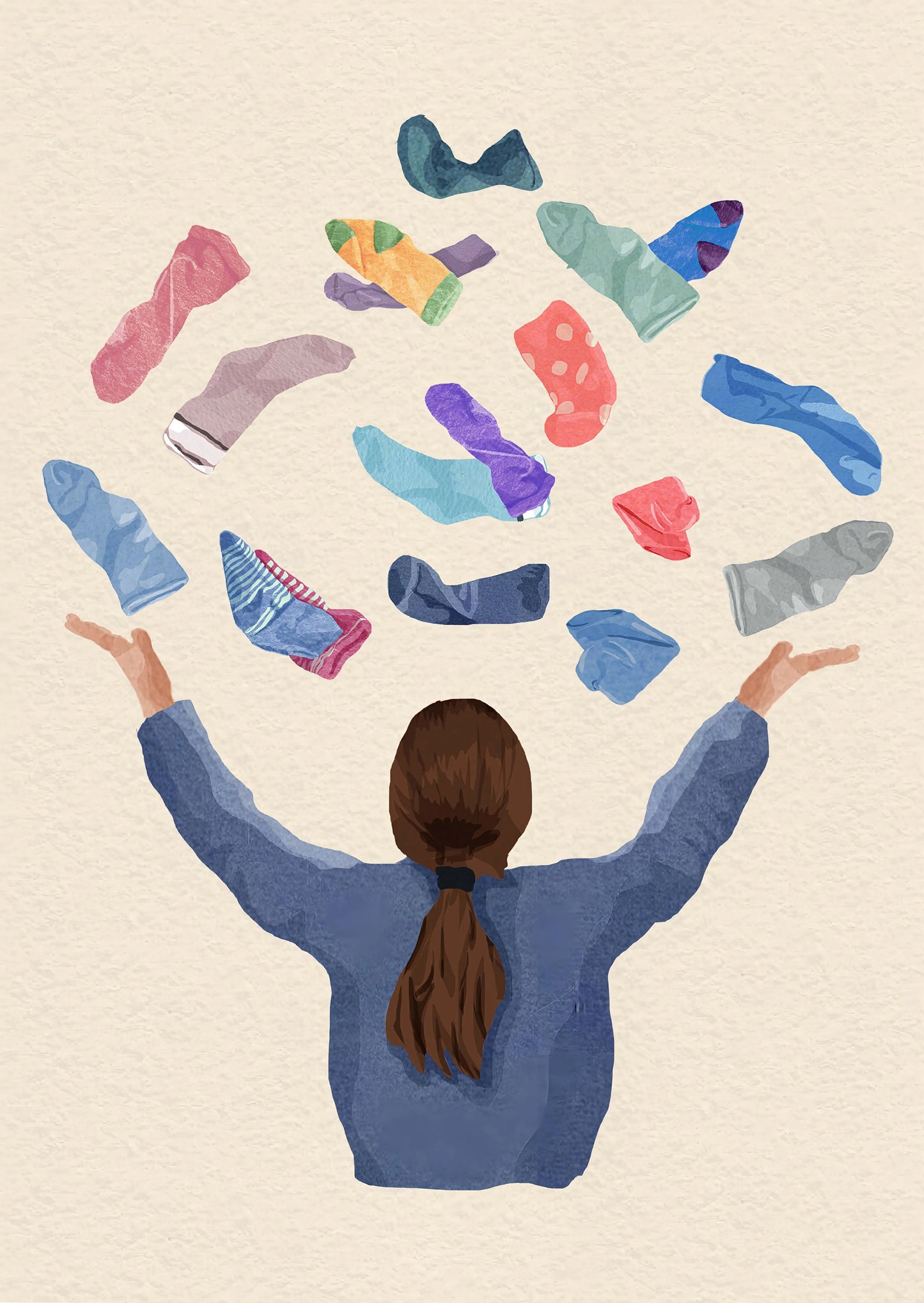 Minimalist Reading Girl Balloon Canvas Wall Print