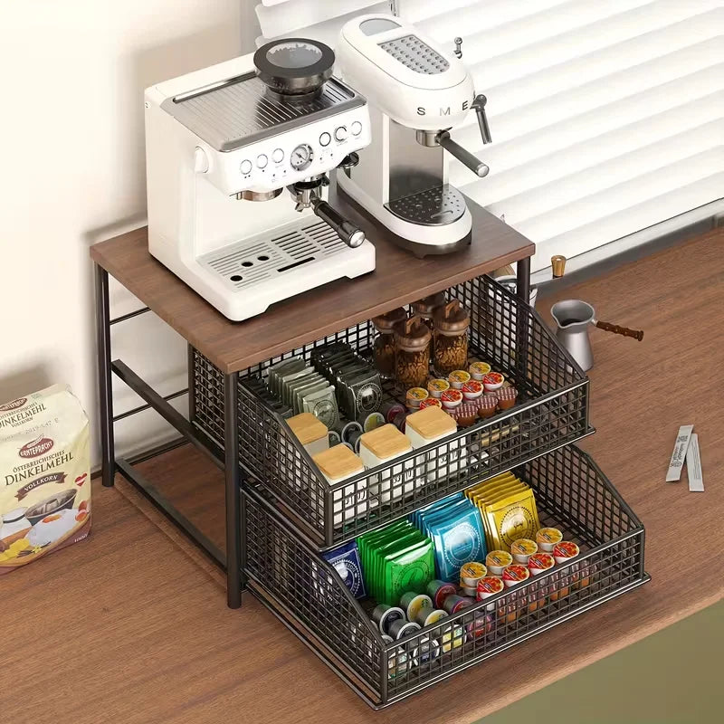 Tall Pantry Pull-Out Storage Basket - Multi-Layer