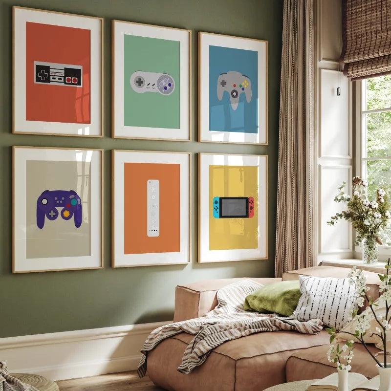 Minimalist Game Controller Canvas Wall Print