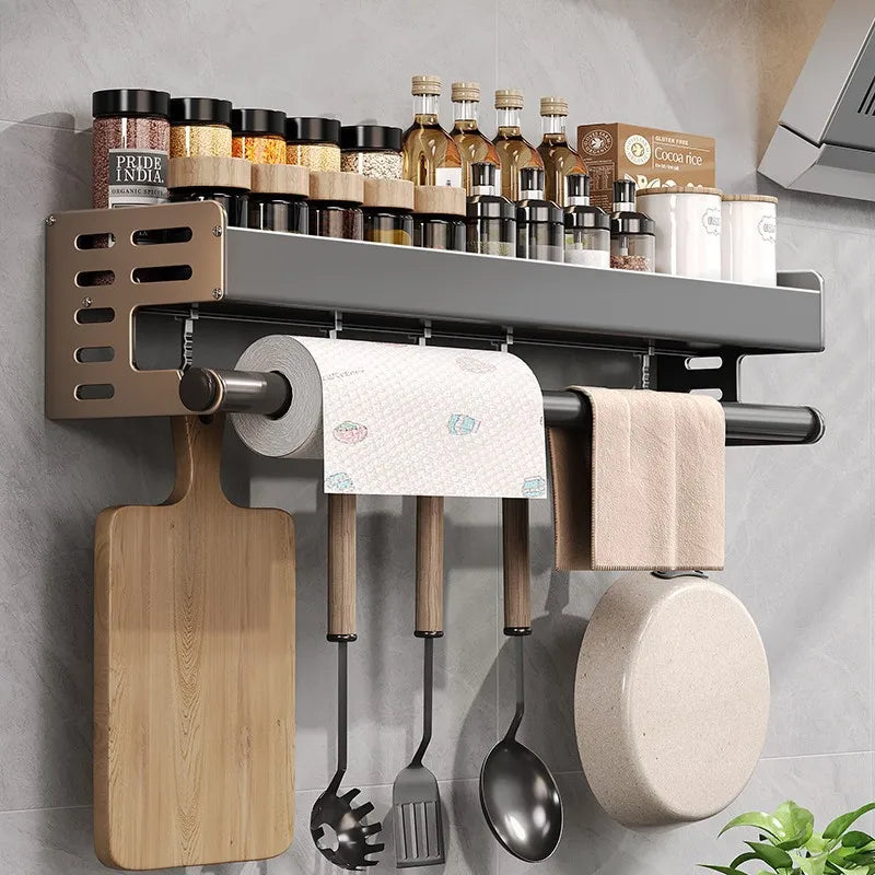 Multi-Tier Spice Storage Rack - Wall-Mounted