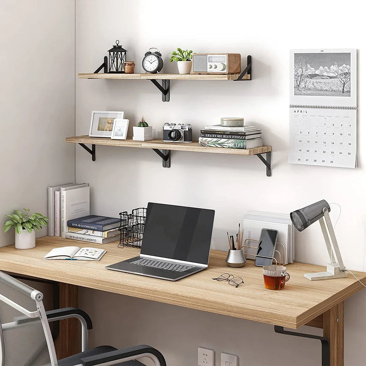 Wood Floating Wall Shelf for Display and Storage