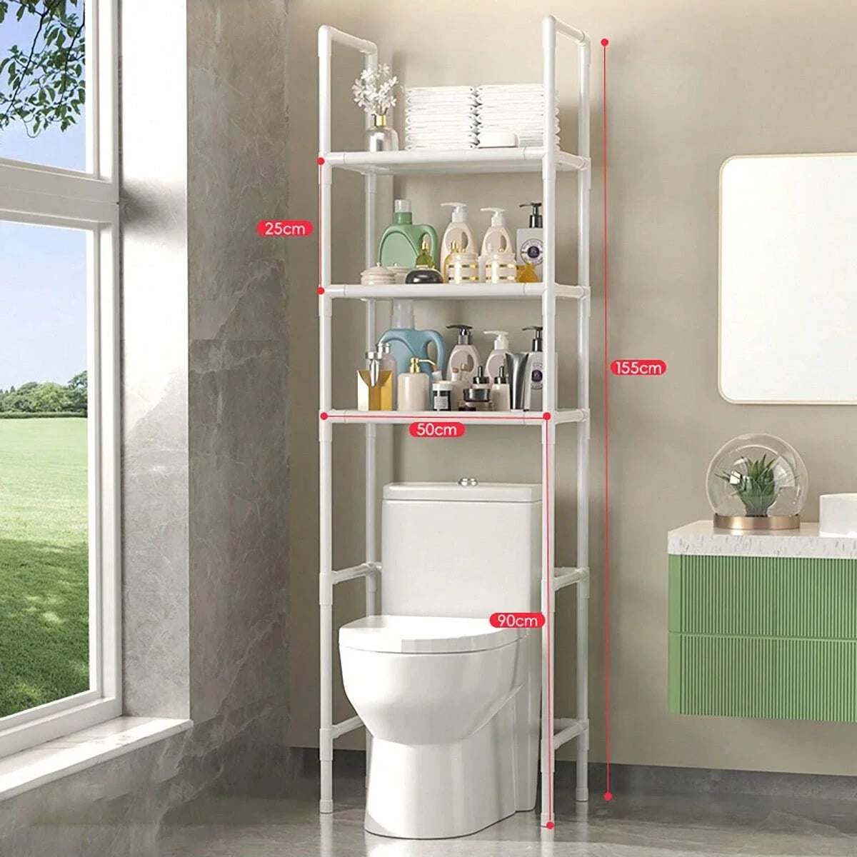 Over-Toilet Storage Shelf for Bathroom Essentials