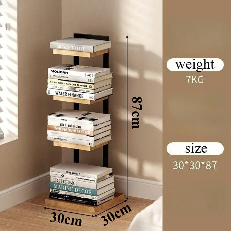 Wood Modern Bookcase Shelf for Home Storage