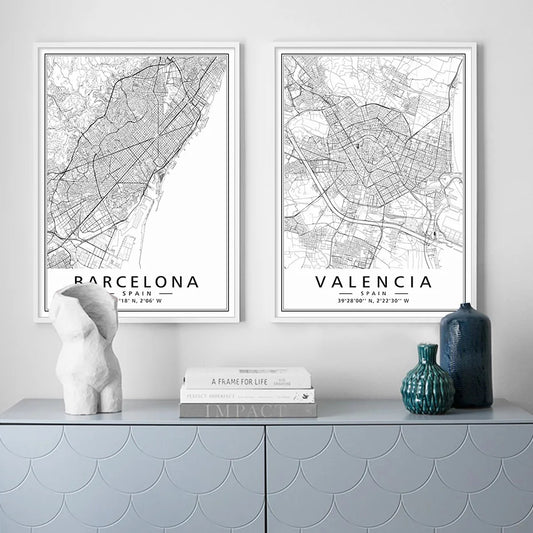 Minimalist Decorative Wall Map Wall Print