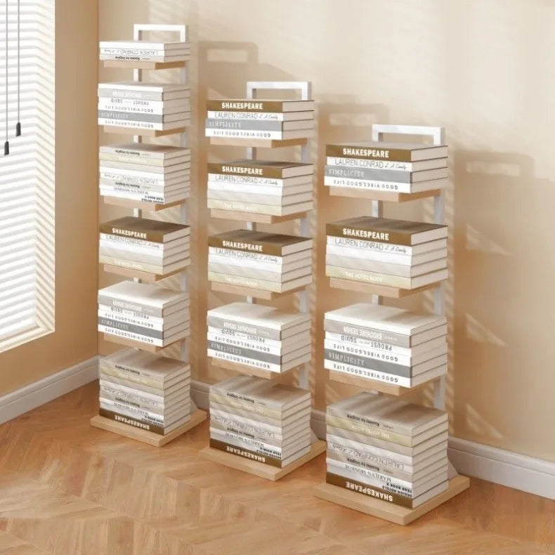 Wood Modern Bookcase Shelf for Home Storage