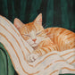 Minimalist Cat Illustration Canvas Wall Print