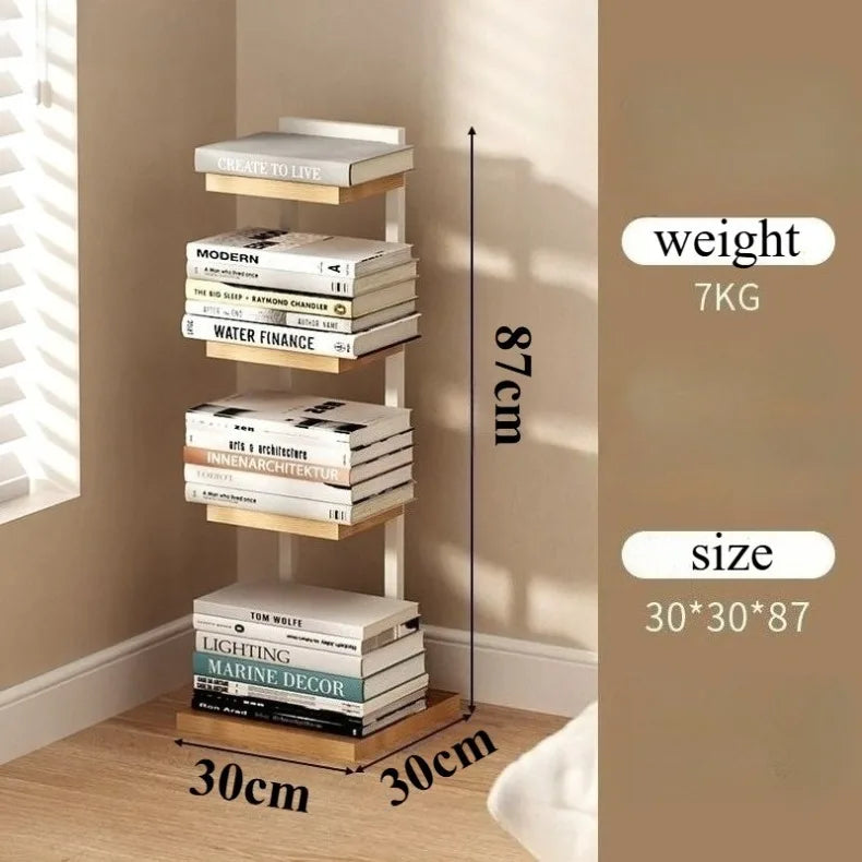 Wood Modern Bookcase Shelf for Home Storage
