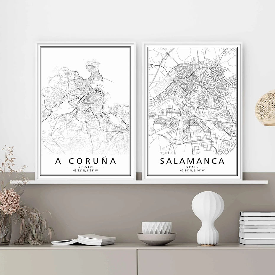 Minimalist Decorative Wall Map Wall Print