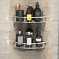 No-Drill Corner Shower Shelf Organizer - Wall-Mounted