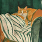 Minimalist Cat Illustration Canvas Wall Print