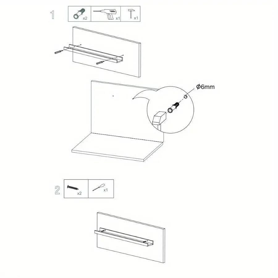 Wood Floating Wall Shelf for Display and Storage - Wall-Mounted