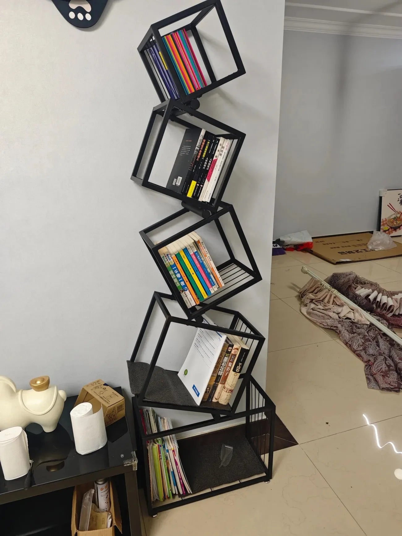 Metal Modern Bookcase Shelf for Home Storage