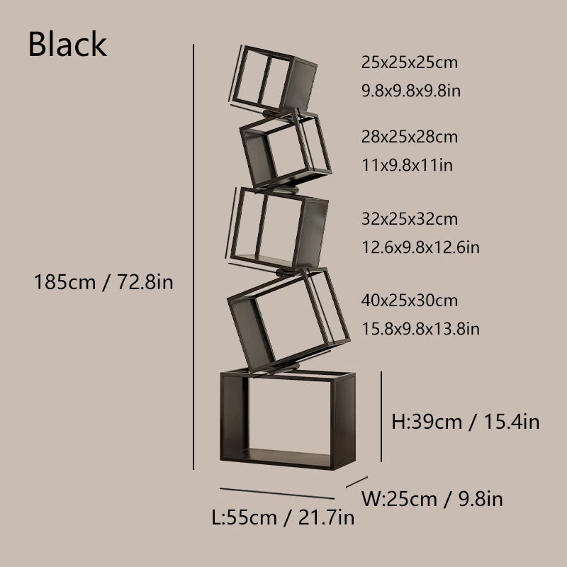 Metal Foldable Grid Bookcase for Home Storage