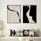 Minimalist Black and White Abstract Canvas Wall Print