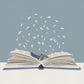 Minimalist Reading Girl Balloon Canvas Wall Print