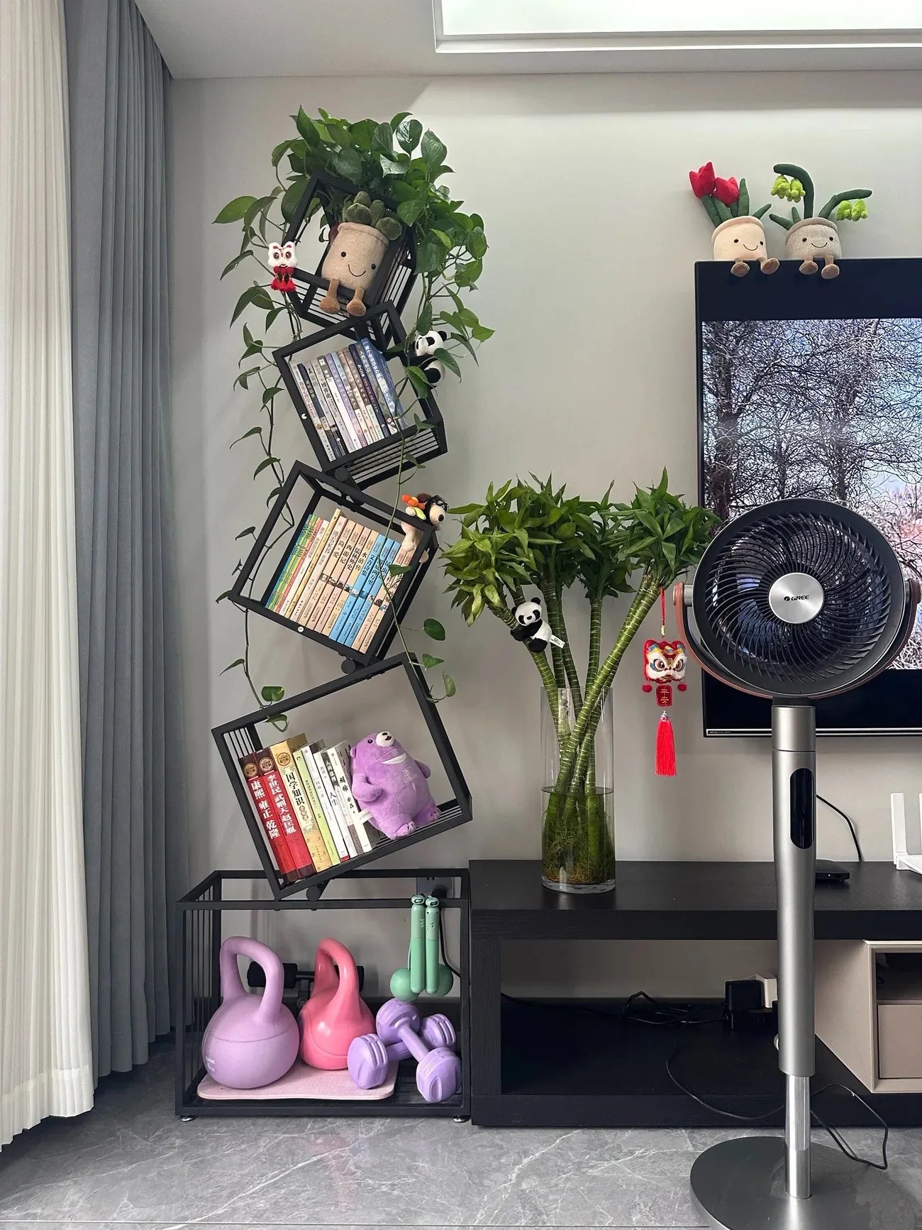 Metal Modern Bookcase Shelf for Home Storage