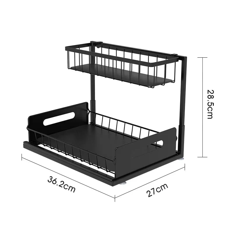 Sliding Under-Sink Organizer Rack - Under-Sink