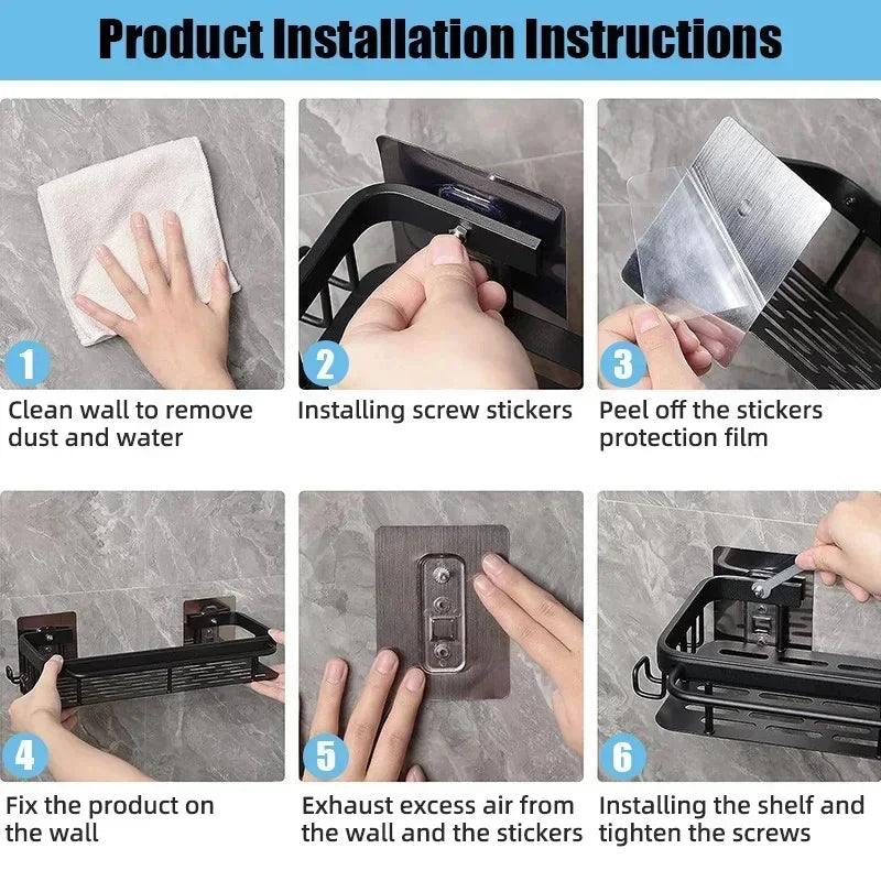 Wall-Mounted Bathroom Storage Shelf