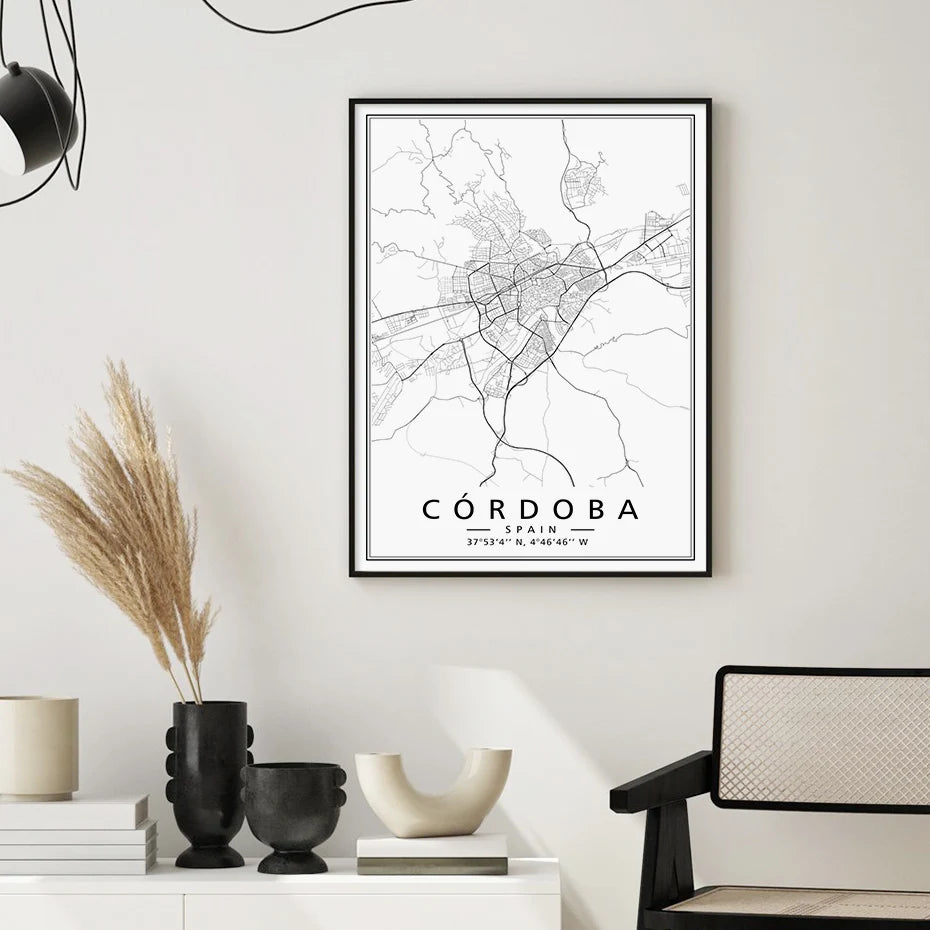 Minimalist Decorative Wall Map Wall Print