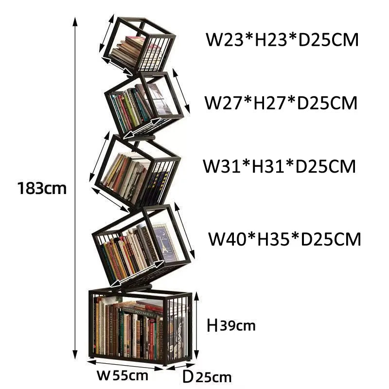 Metal Modern Bookcase Shelf for Home Storage