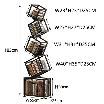 Metal Modern Bookcase Shelf for Home Storage