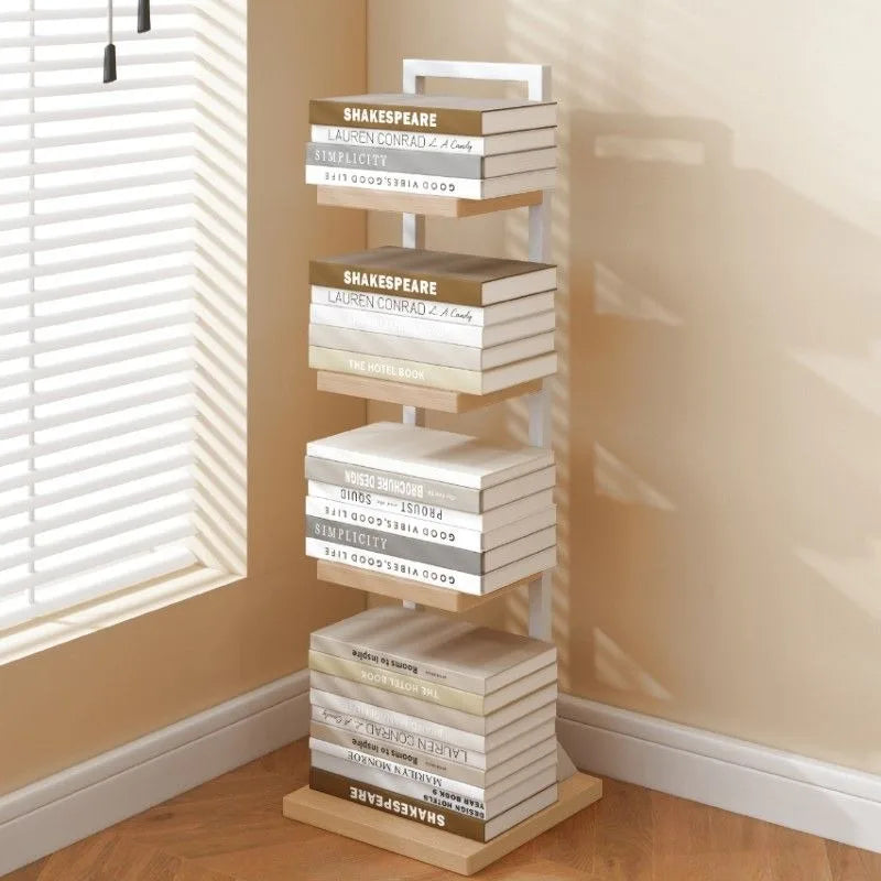 Wood Modern Bookcase Shelf for Home Storage