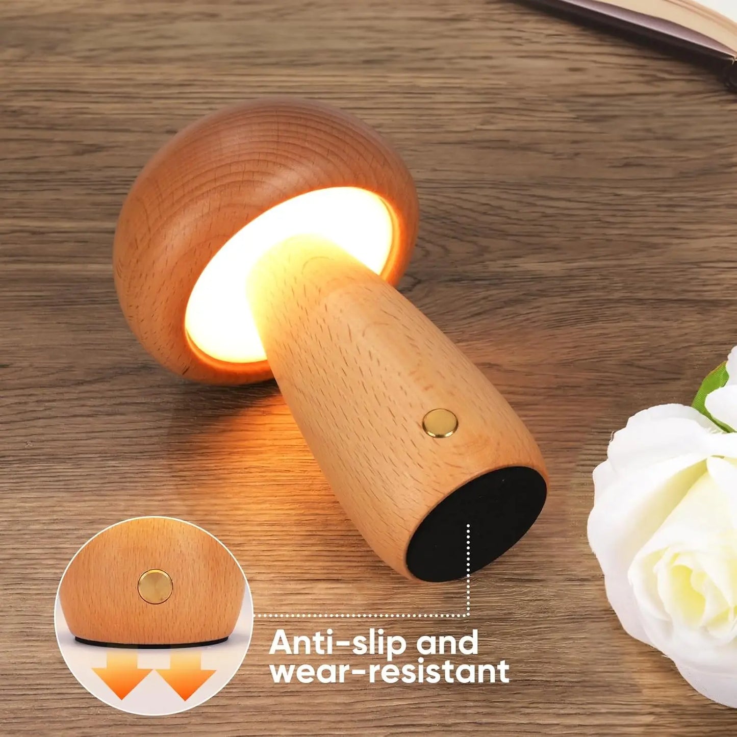 Mushroom Table Lamp with Touch Dimming - Nursery