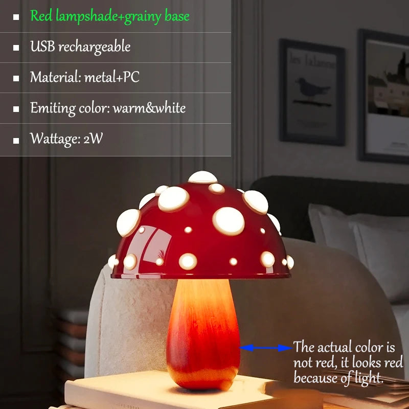 Mushroom Table Lamp with Touch Dimming 4
