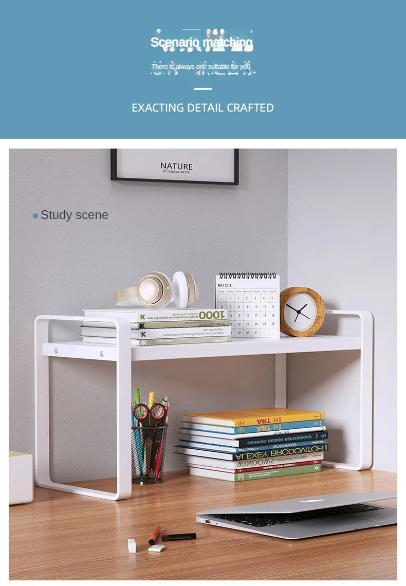 Wood Tiered Desktop Bookshelf for Daily Organization