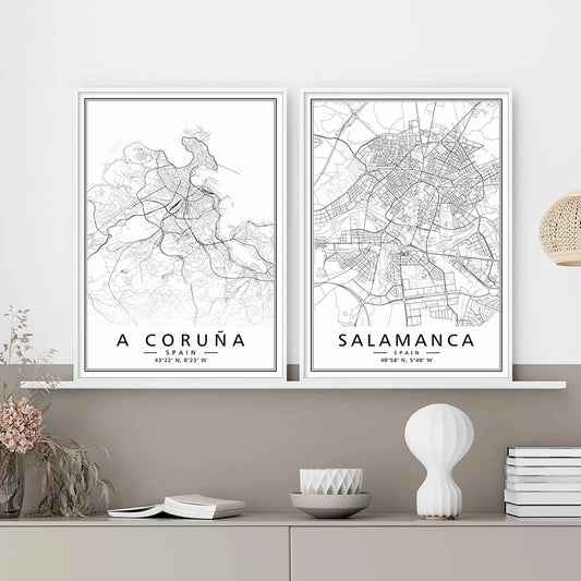 Minimalist Decorative Wall Map Wall Print