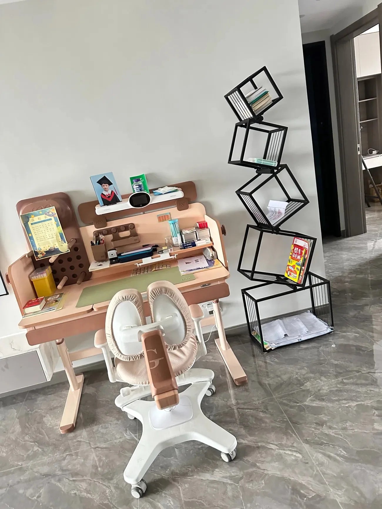 Metal Modern Bookcase Shelf for Home Storage