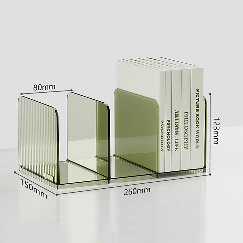 Clear Desktop Bookends for Books and Files