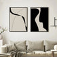 Minimalist Black and White Abstract Canvas Wall Print