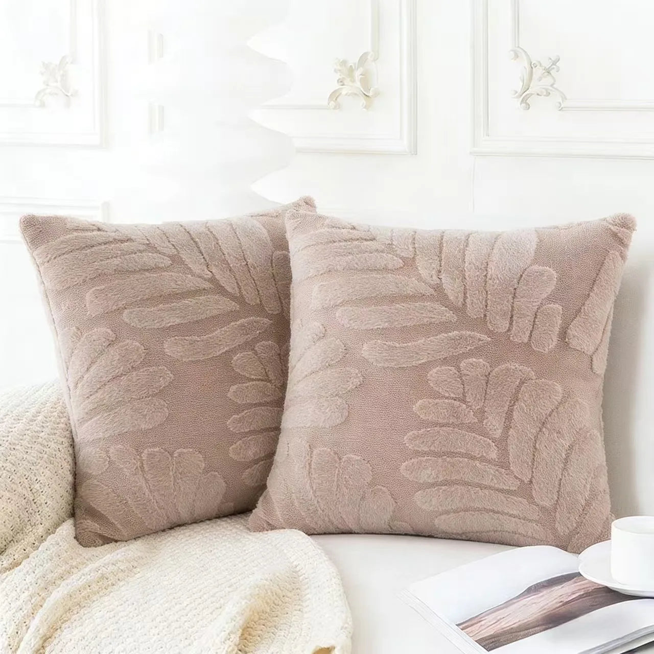 Plush Faux Fur Pillow Cover - Woven