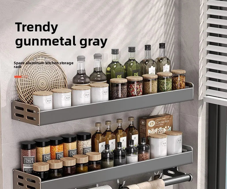 Multi-Tier Spice Storage Rack - Wall-Mounted